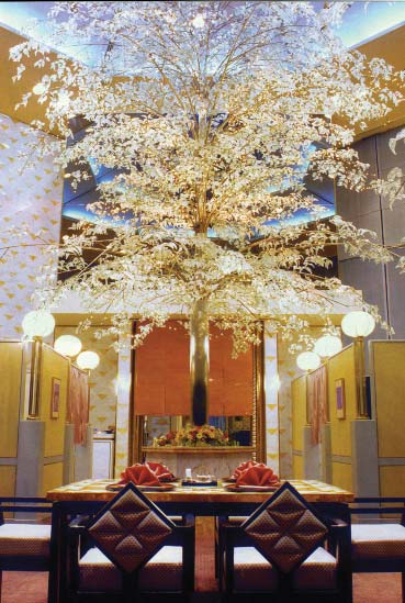 Glass tree at Diamond Hotel Manila