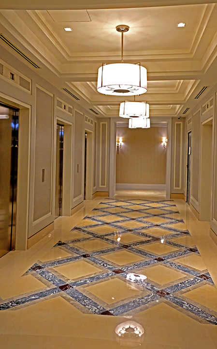 Rockwell elevator lobby pendants